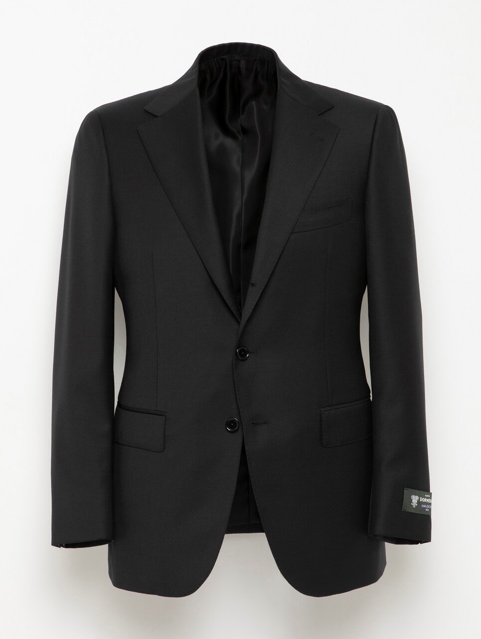 〈DORMEUIL〉ブラック サージ 3ボタンスーツ