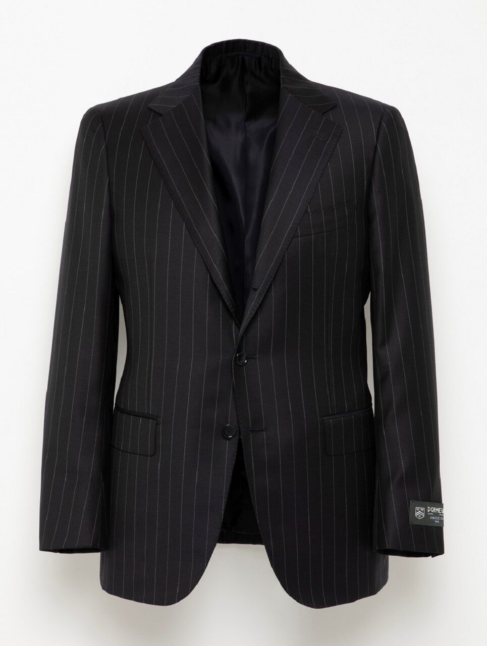 〈DORMEUIL〉サージ ペンシルストライプ 3ボタンスーツ