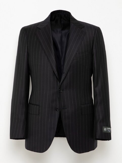 DORMEUIL〉サージ ペンシルストライプ 3ボタンスーツ