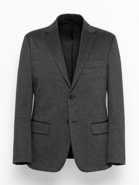 シャークスキン ジャージ 2ボタンジャケット／ノープリーツパンツ