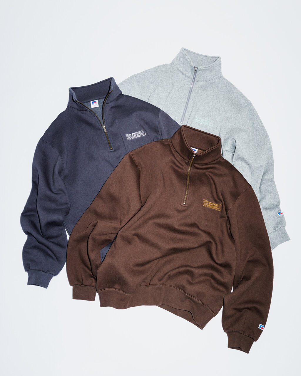 別注】＜Russell Athletic＞ハーフジップスウェット クルーネック