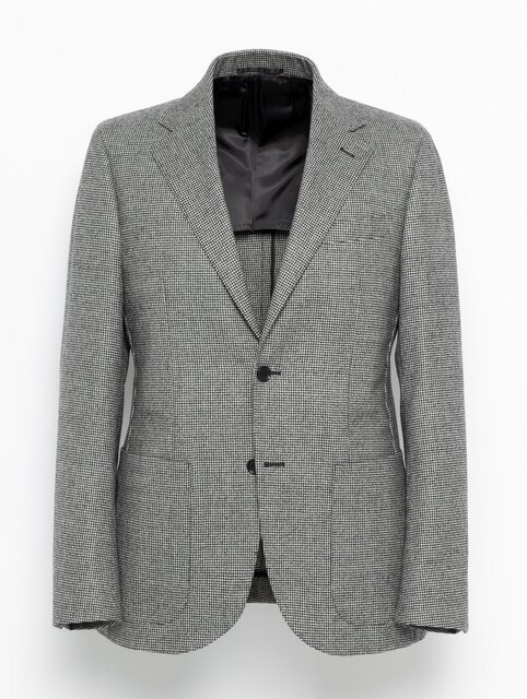 フランネル ハウンドトゥース 2ボタンジャケット／ノープリーツパンツ