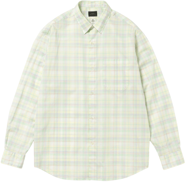 春カラーチェック柄シャツ