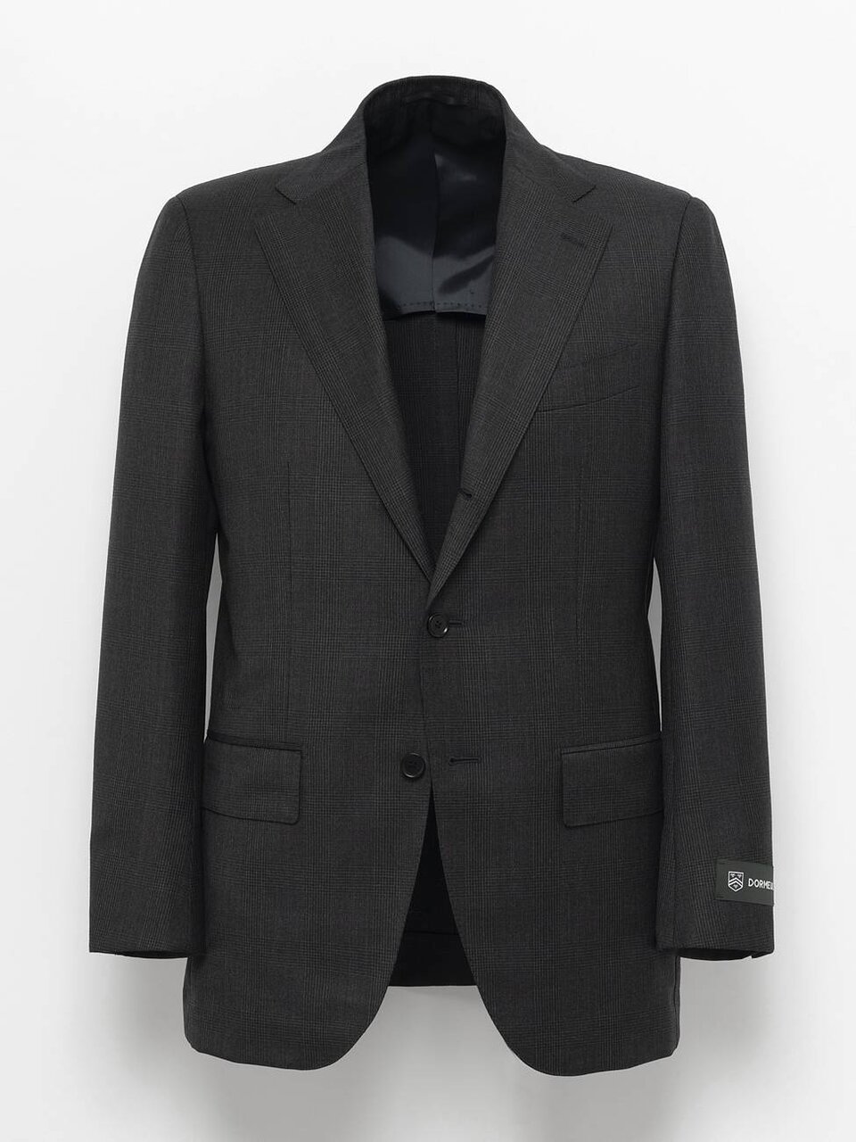 〈DORMEUIL〉プリンスオブウェールズ 3ボタンジャケット／1プリーツパンツ ダークグレー
