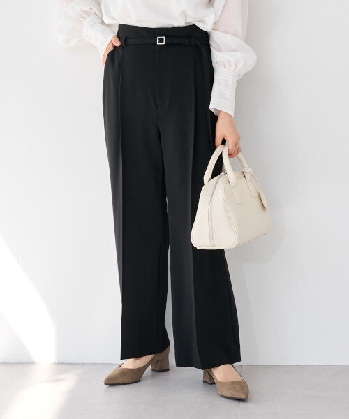 極美品♡グリーンレーベルリラクシング　ノーカラー　ワイドパンツ　ウエストリボン green label relaxing（グリーンレーベルリラクシング）の「FFC