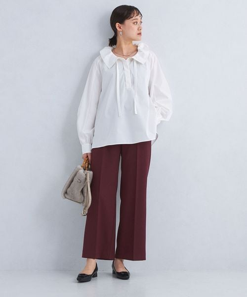 足首が見えるワイドパンツ