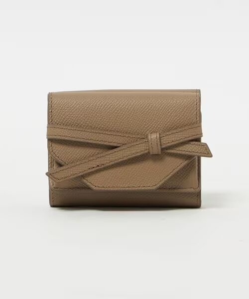 モスグレーのクラシカルなミニ財布