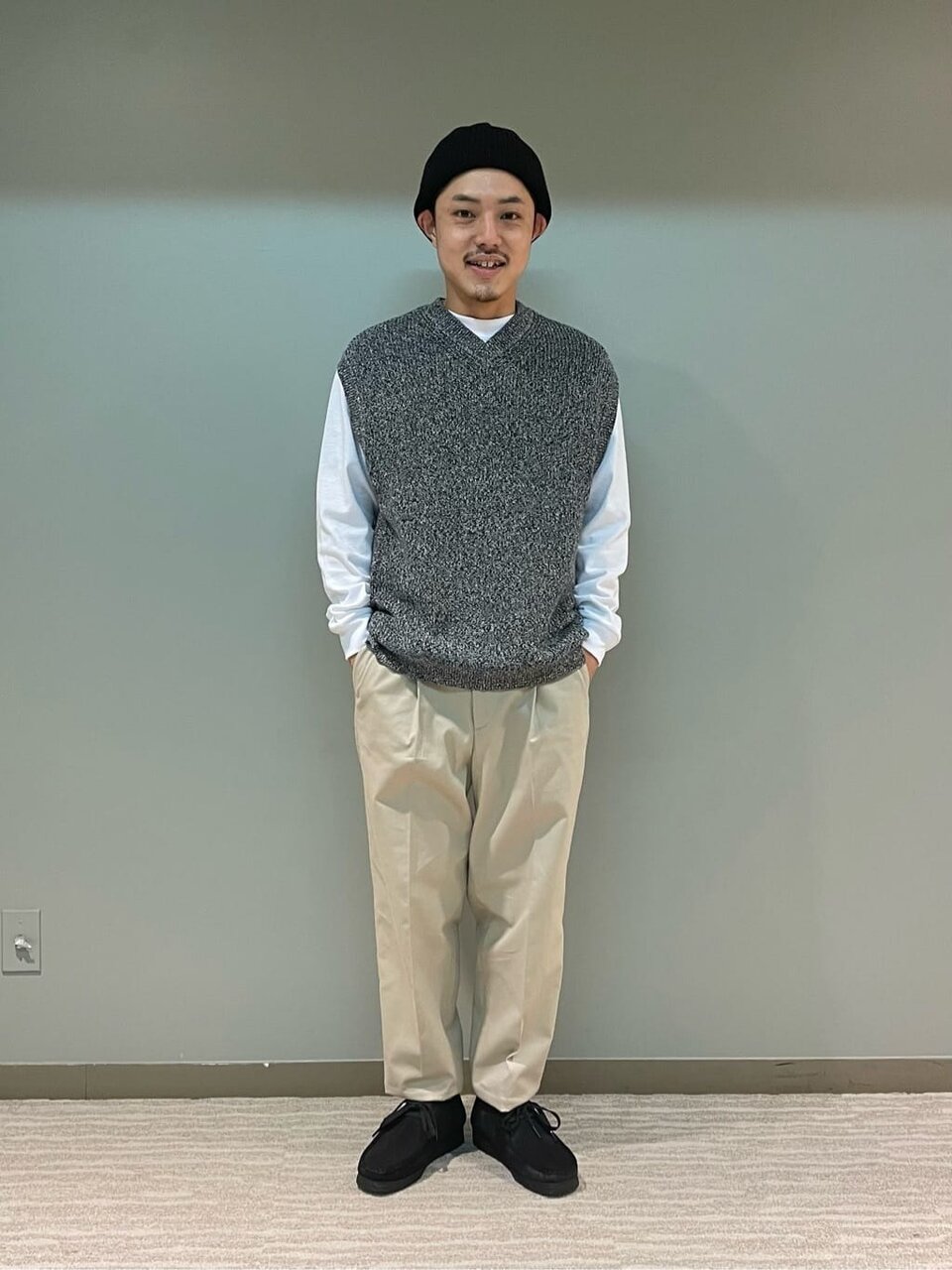 ニットベストを使ったコーデ