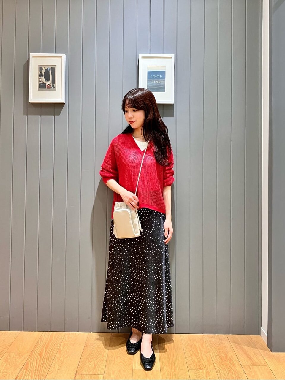 メッシュニットを使った22度の服装