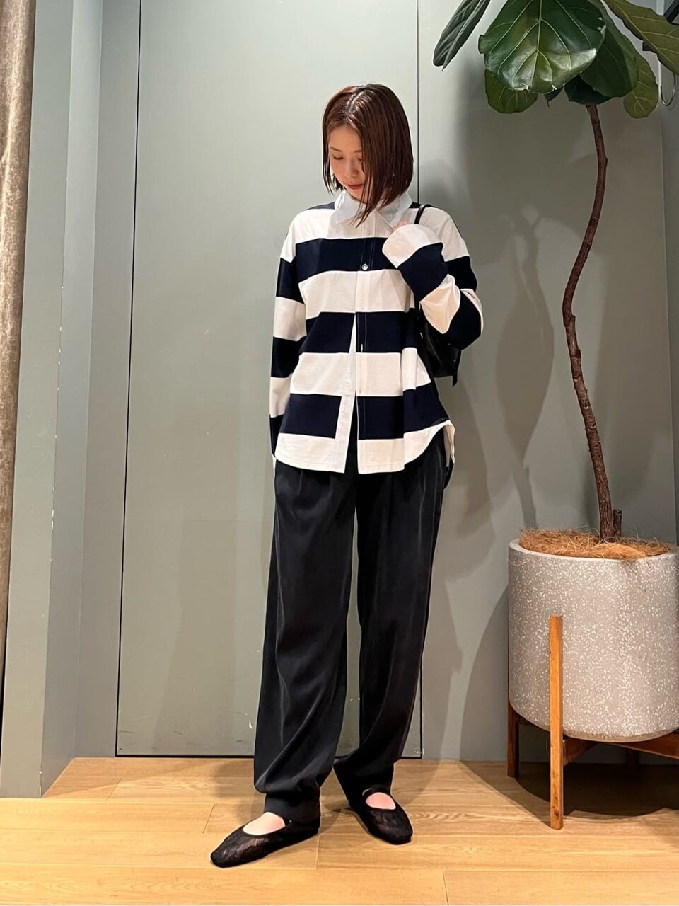ラガーシャツを使った22度の服装