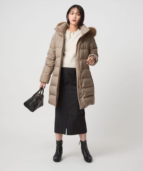 ダウンとブーツのコーデ