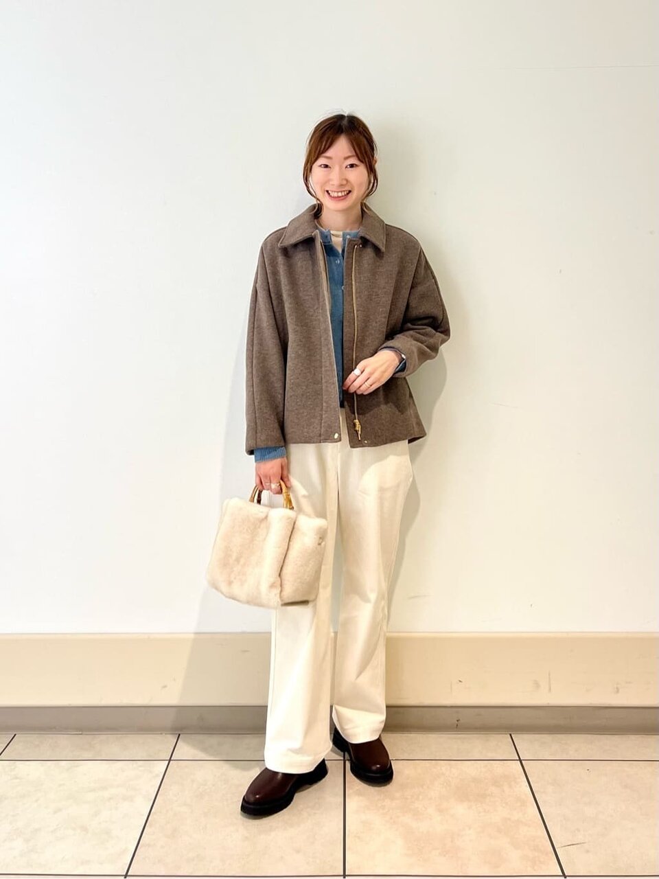 ブルゾン×パンツコーデ