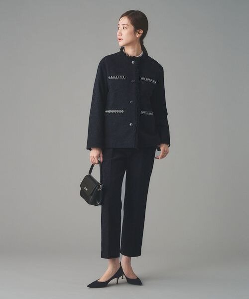 ツイード調のセットアップコーデ