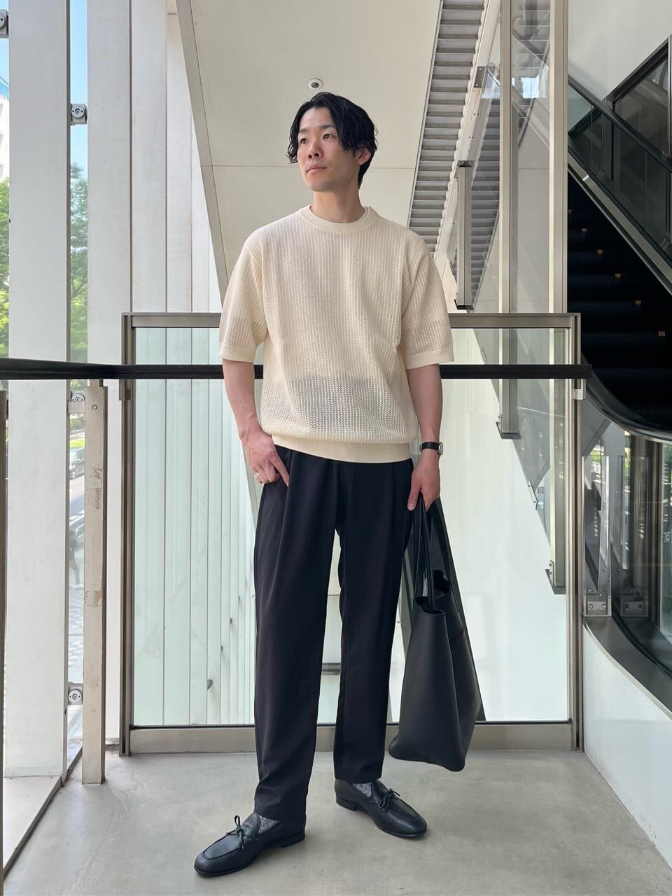 サマーニットのコーデ