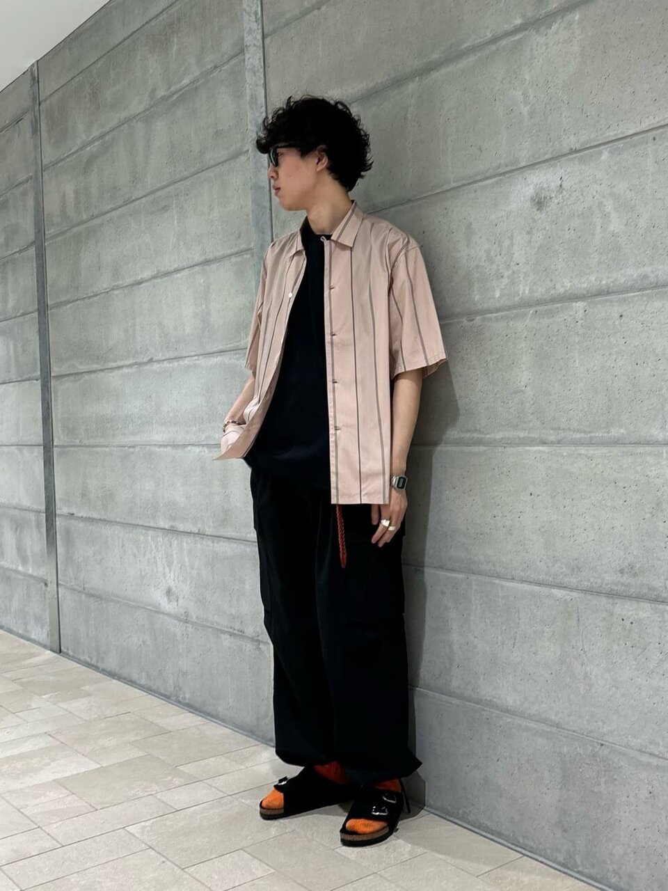 サンダルとソックスのコーデ