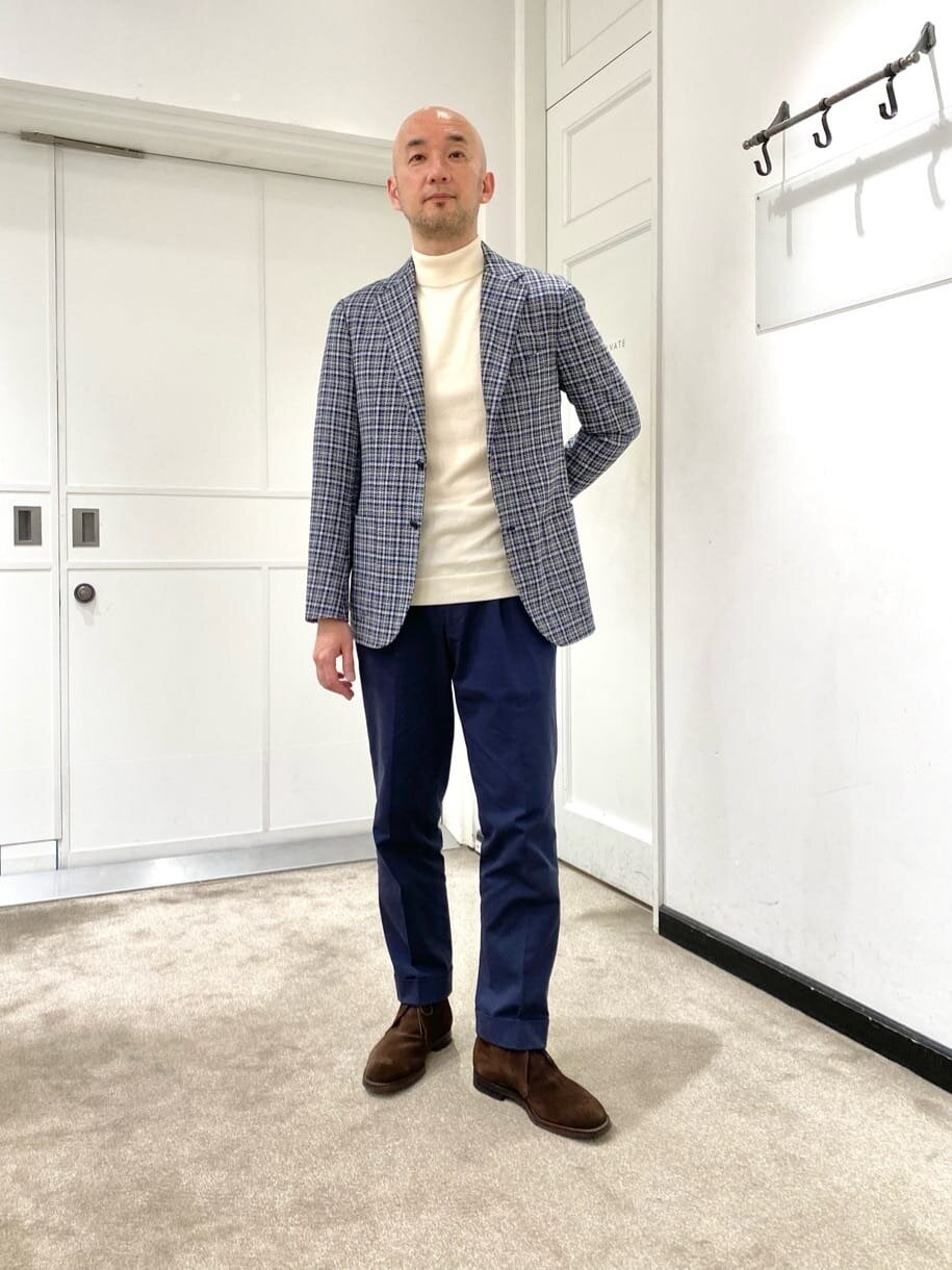 清涼感のあるジャケットコーデ