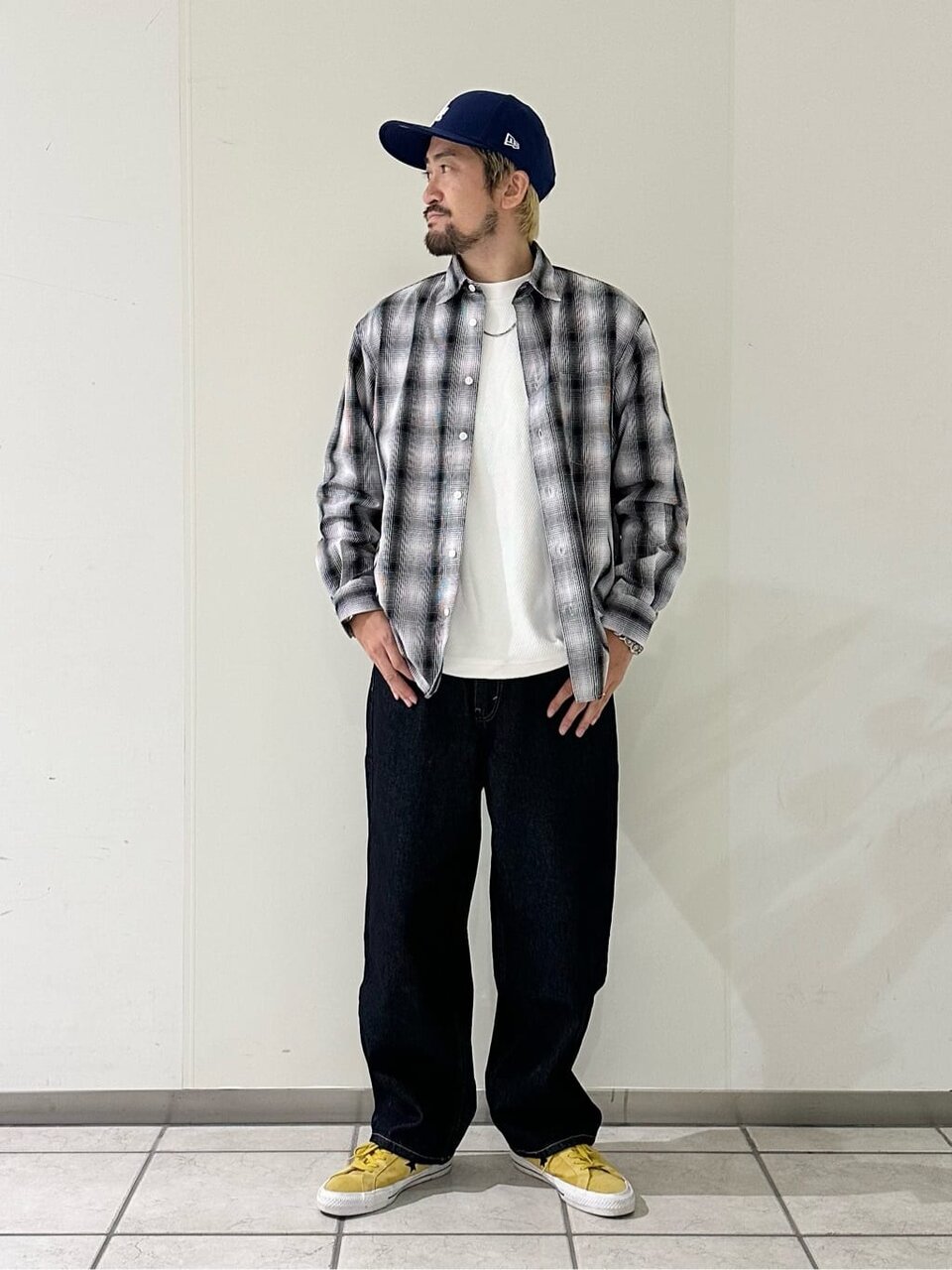 チェック柄シャツを使ったストリートコーデ