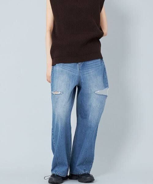 フルレングスのデニムパンツ