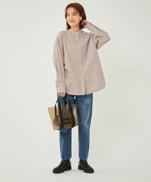 ストライプシャツの着こなし