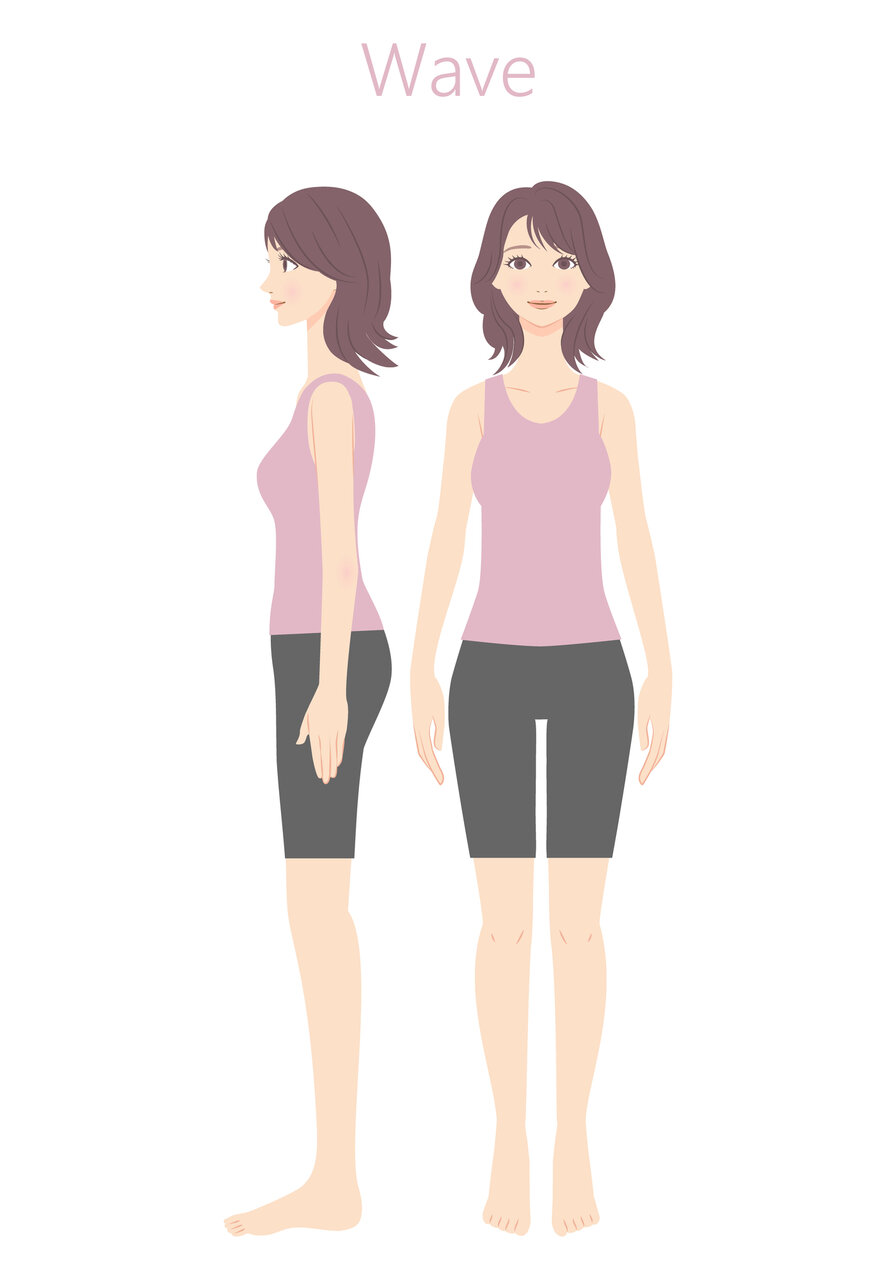 骨格ウェーブの女性のイラスト