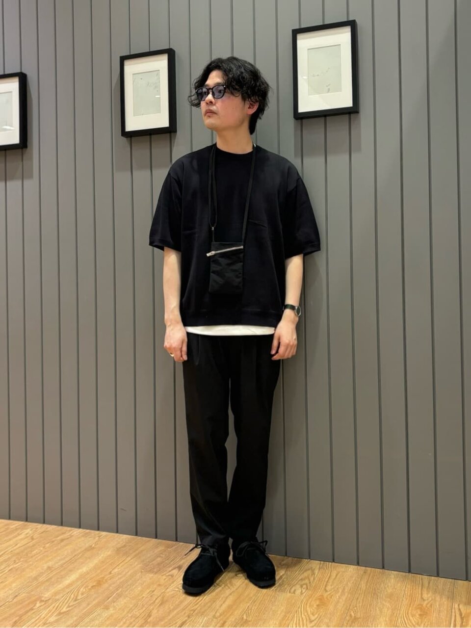 半袖ニット×Tシャツのコーデ