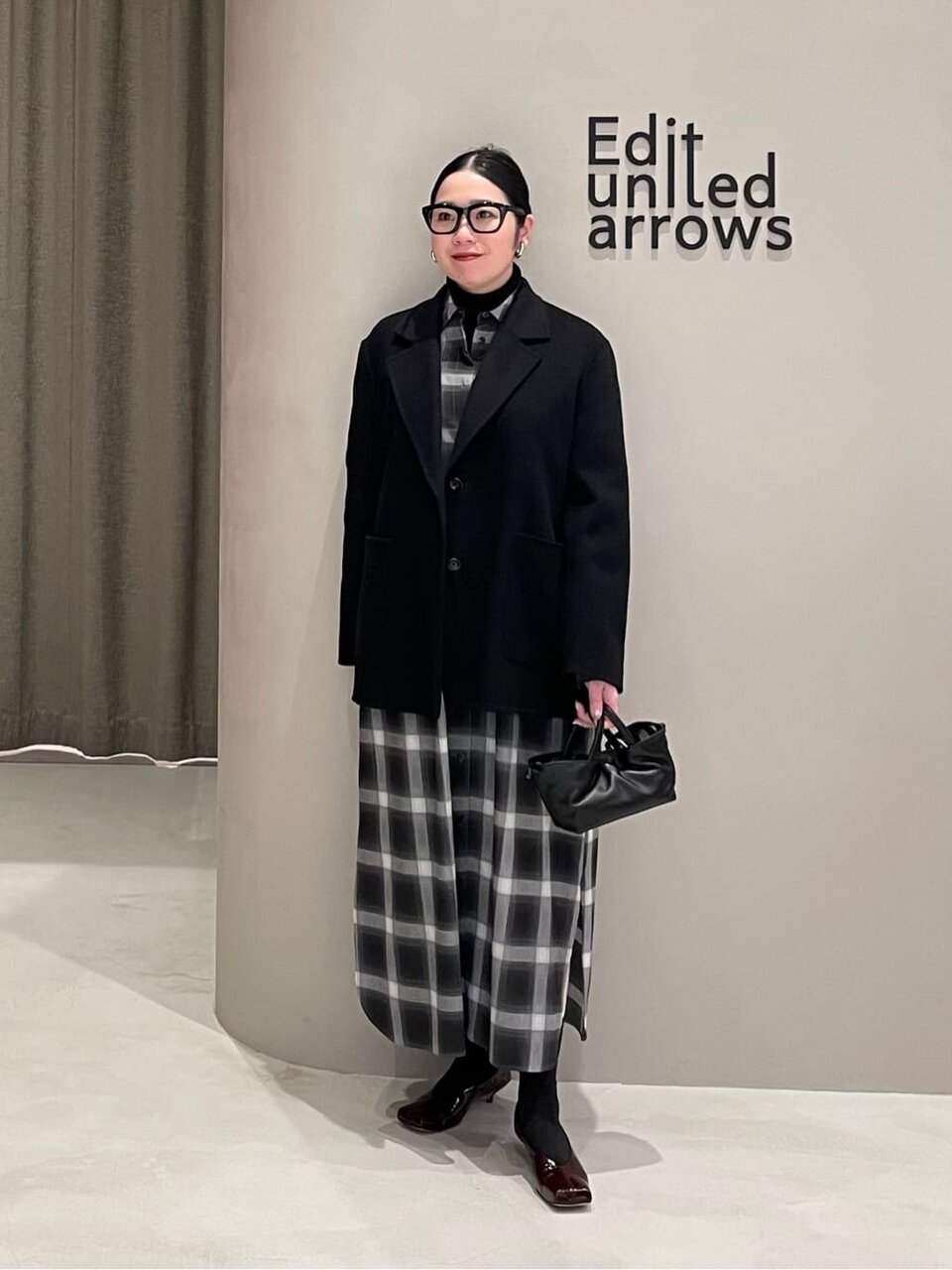 シャツワンピースとジャコットの冬コーデ