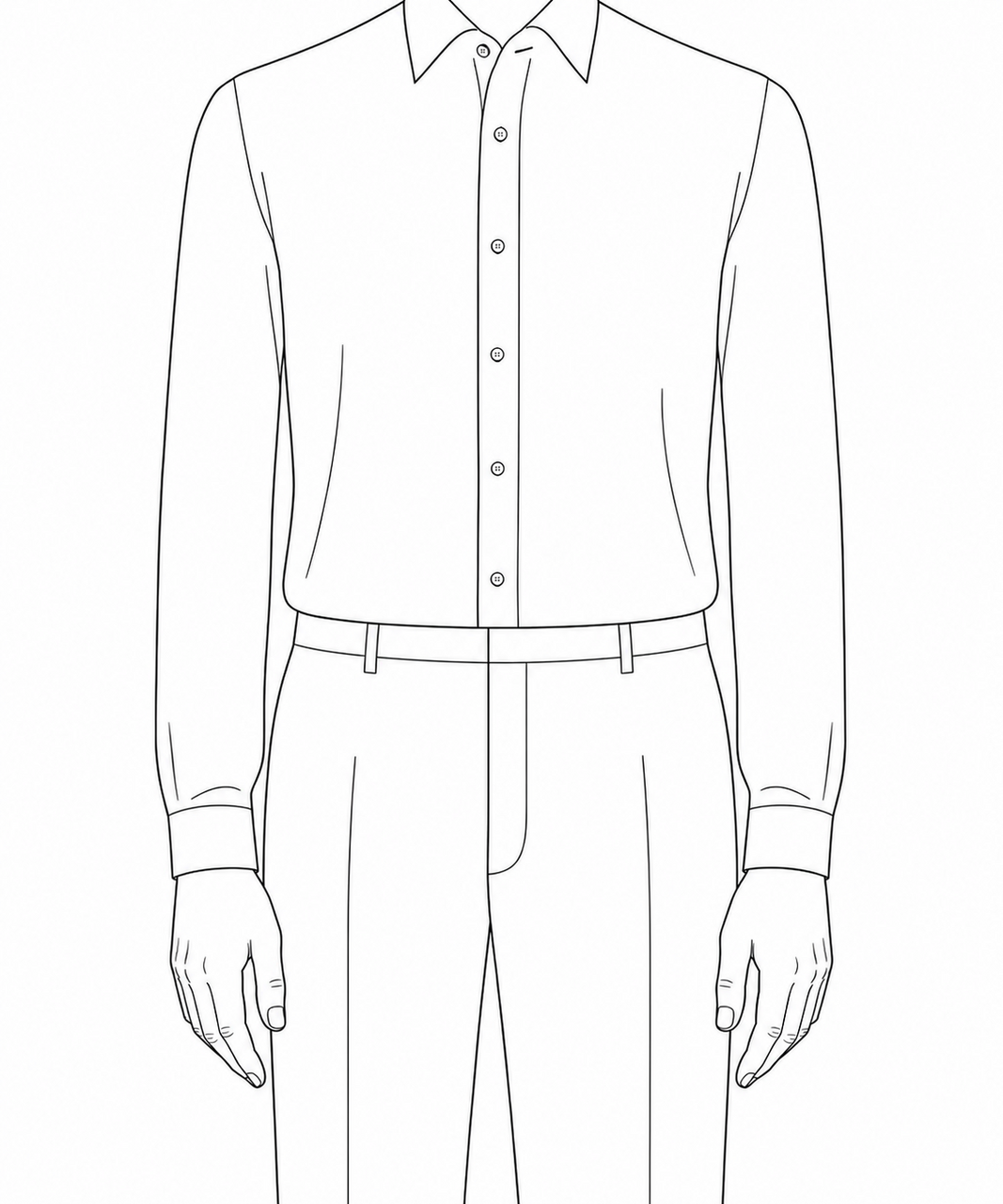 スーツから適正な長さでシャツ袖が出ているイラスト