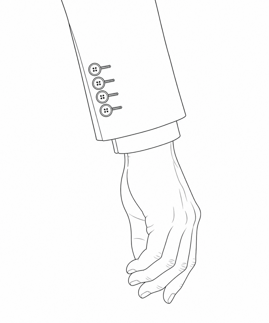 開き見せの袖のイラスト