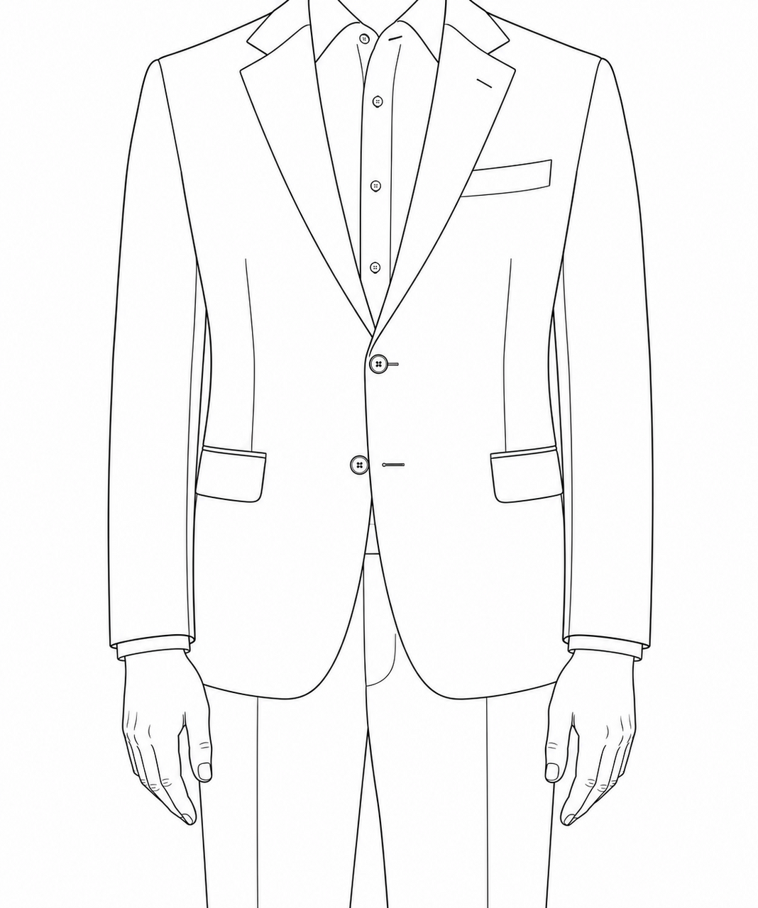 スーツから適正な長さでシャツ袖が出ているイラスト