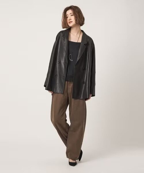 レザージャケットを使った秋服コーデ