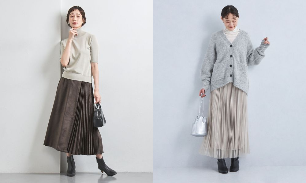 プリーツスカートのおすすめレディースコーデ24選｜春夏秋冬のおすすめコーデと着こなしのコツ