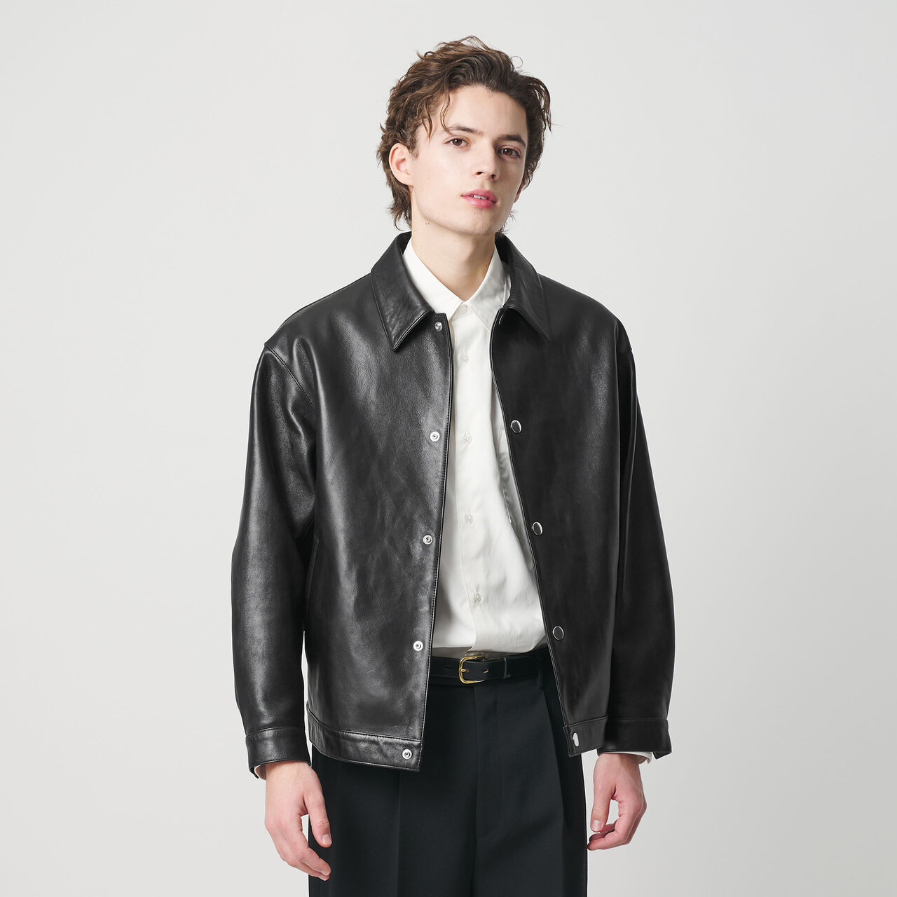 セミベジタブル レザー トラッカー ジャケット