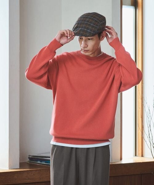 コットン スウェット クルーネック ニット