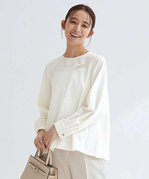 ［size SHORTあり］パウドレ プリーツ ブラウス ウォッシャブル ストレッチ