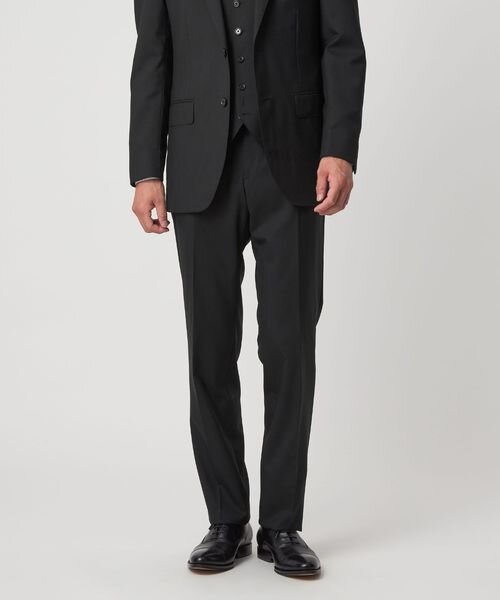 REDA トロピカル 無地 スリム ノープリーツ スーツパンツ