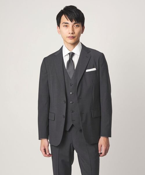 A＋ TWPU トロピカル無地 2B スリム セットアップ ジャケット ―ウォッシャブル・ストレッチ―