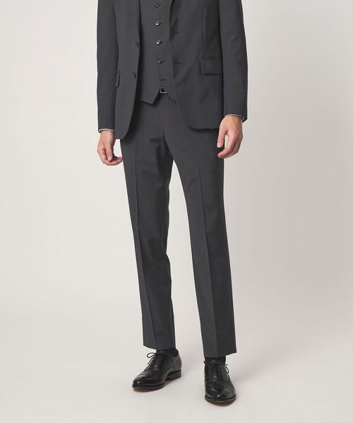 A＋ TWPU トロピカル無地 スリム セットアップ パンツ スラックス ―ウォッシャブル・ストレッチ・ウエストアジャスター―