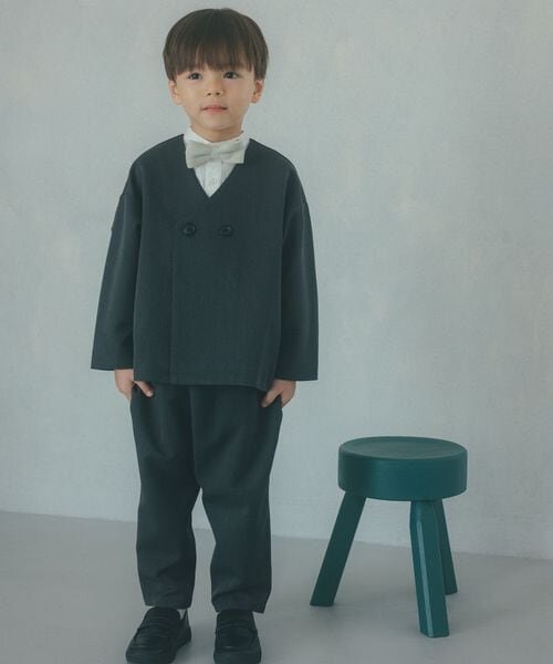 ノーカラージャケット ＋ タックパンツ セット / キッズ 110cm―130cm