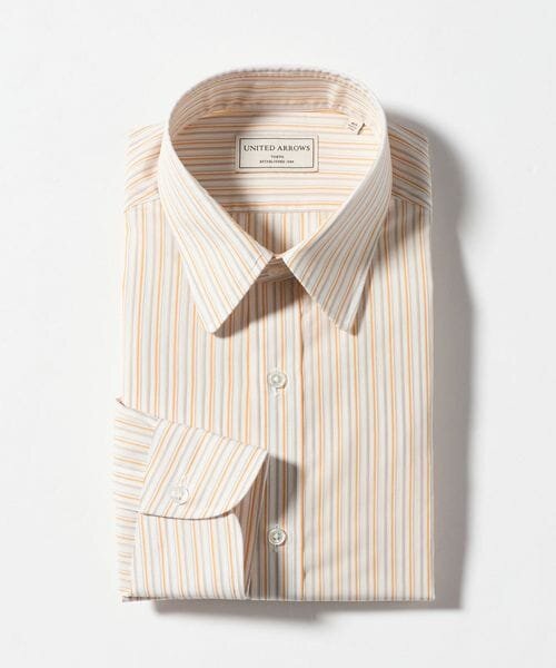 オルタネートストライプ ラウンド レギュラーカラーシャツ