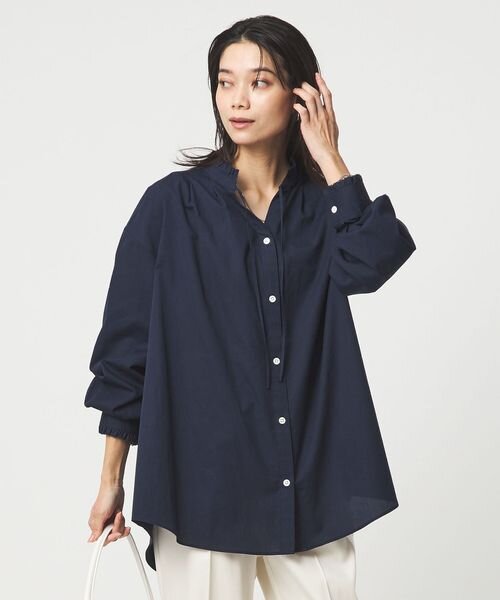 ［size SHORTあり］フリルネック ブラウス