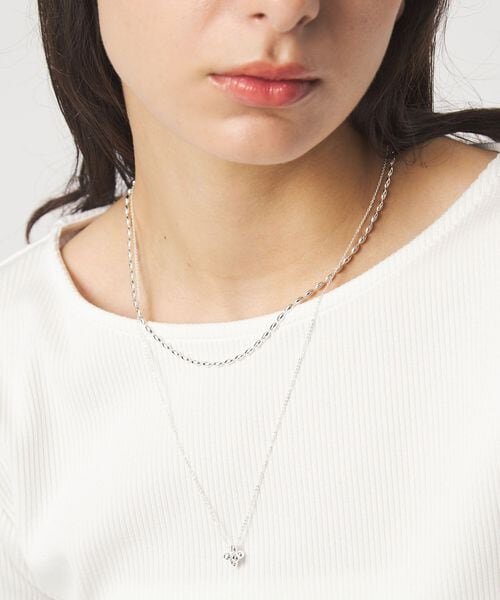 2連チェーン ポコポコチャーム ネックレス