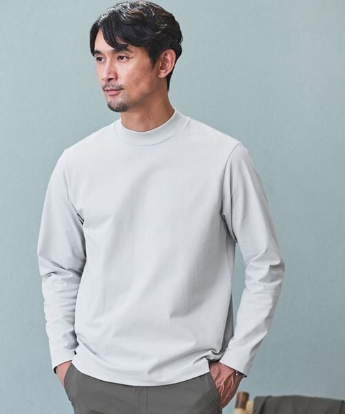 【WEB限定】JUST fit クリーン カノコ モックネック 長袖 Tシャツ ―抗菌―