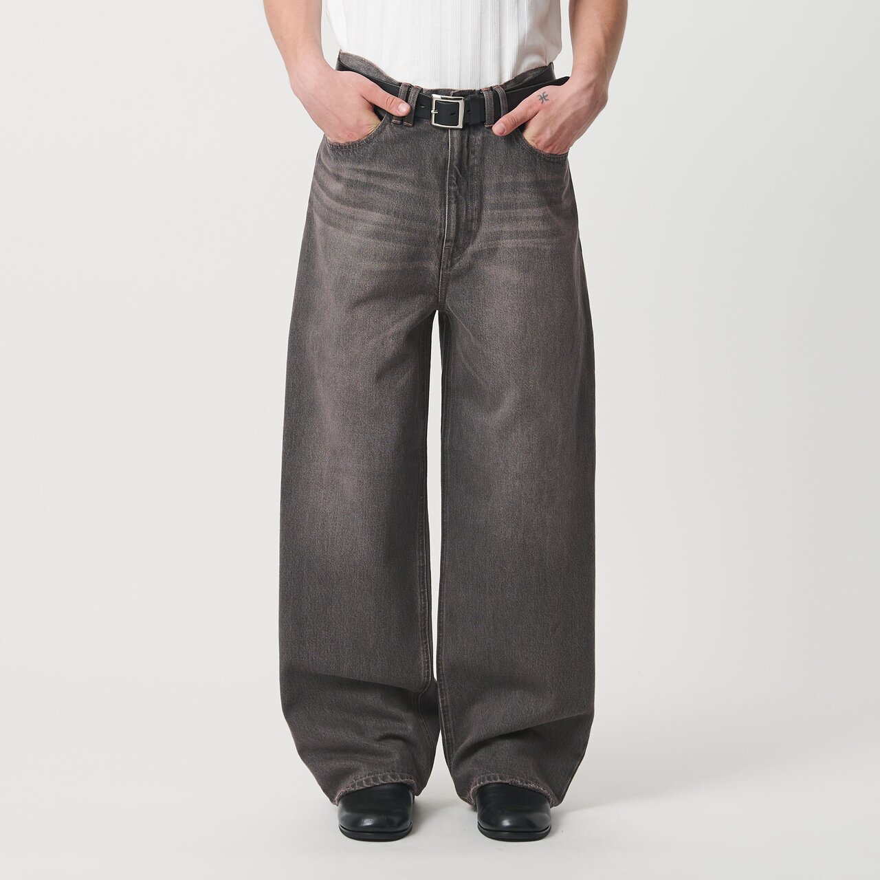 オーバーダイ デニム バギー パンツ