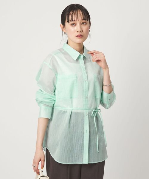 シアー ストライプ シャツ