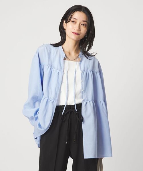 ボリューム ギャザー ハオリ ブラウス UVカット 接触冷感