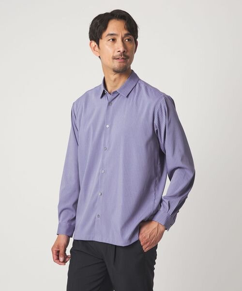 【WEB限定】JUST fit エアリー ストライプ シャツ