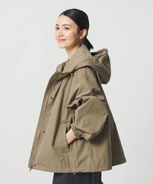 【WEB限定】コットンナイロン フードブルゾン ウォッシャブル