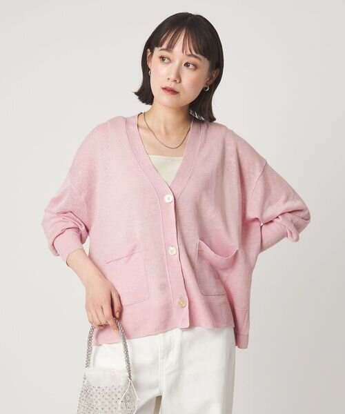 フレンチリネン Vネック カーディガン