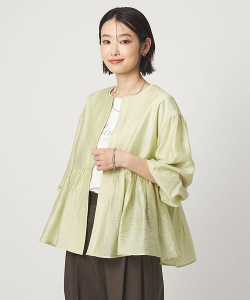 fleurie(フルリー) シアー ノーカラー ジャケット