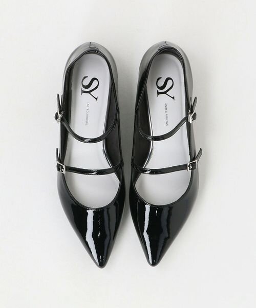  ポインテッド ダブルストラップ フラット15↑